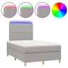 Sommier à lattes de lit matelas LED gris clair 120x190 cm tissu 