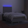 Sommier à lattes de lit matelas LED gris clair 120x190 cm tissu 