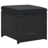 Salon de jardin 6 pcs avec coussins résine tressée noir 