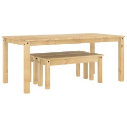 Ensemble à manger Panama 3 pcs bois de pin massif 