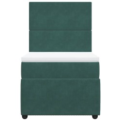 Sommier à lattes de lit avec matelas Vert foncé 90x190 cm 