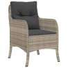 Ensemble à manger de jardin et coussins 5 pcs gris clair rotin 