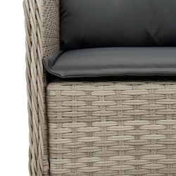Ensemble à manger de jardin et coussins 5 pcs gris clair rotin 
