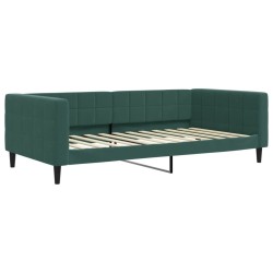 Lit de jour et gigogne et matelas vert foncé 100x200 cm velours 
