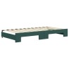 Lit de jour et gigogne et matelas vert foncé 100x200 cm velours 