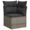 Salon de jardin avec coussins 7 pcs gris résine tressée 