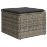 Salon de jardin avec coussins 7 pcs gris résine tressée 