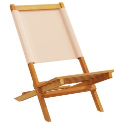 Chaises de jardin pliantes lot de 8 beige tissu et bois massif 