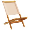 Chaises de jardin pliantes lot de 8 beige tissu et bois massif 