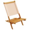 Chaises de jardin pliantes lot de 8 beige tissu et bois massif 