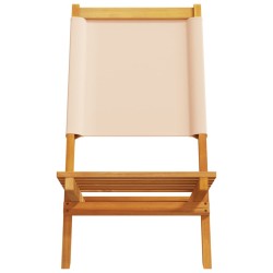 Chaises de jardin pliantes lot de 8 beige tissu et bois massif 