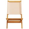 Chaises de jardin pliantes lot de 8 beige tissu et bois massif 