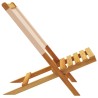 Chaises de jardin pliantes lot de 8 beige tissu et bois massif 
