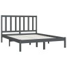 Cadre de lit sans matelas gris bois massif de pin 135x190 cm 