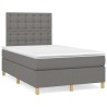 Sommier à lattes de lit avec matelas gris foncé 120x190cm tissu 