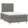 Sommier à lattes de lit avec matelas gris foncé 120x190cm tissu 