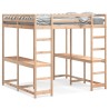 Lit superposé et bureau et échelle 180x200cm bois de pin massif 