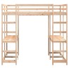 Lit superposé et bureau et échelle 180x200cm bois de pin massif 