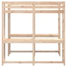 Lit superposé et bureau et échelle 180x200cm bois de pin massif 