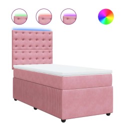 Sommier à lattes de lit avec matelas Rose 90x190 cm Velours 