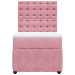Sommier à lattes de lit avec matelas Rose 90x190 cm Velours 