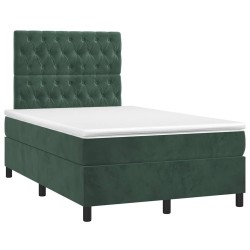 Sommier à lattes de lit avec matelas vert foncé 120x190 cm 