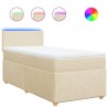 Sommier à lattes de lit avec matelas Crème 90x200 cm Tissu 