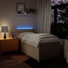 Sommier à lattes de lit avec matelas Crème 90x200 cm Tissu 