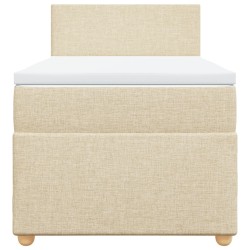 Sommier à lattes de lit avec matelas Crème 90x200 cm Tissu 