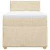 Sommier à lattes de lit avec matelas Crème 90x200 cm Tissu 