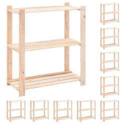 Étagères de rangement à 3 niveaux 10 pcs 80x38x90 cm Pin 150 kg 