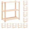 Étagères de rangement à 3 niveaux 10 pcs 80x38x90 cm Pin 150 kg 