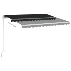 Auvent rétractable automatique et poteaux 3,5x2,5 m Anthracite 