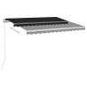 Auvent rétractable automatique et poteaux 3,5x2,5 m Anthracite 