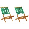 Chaises de jardin pliantes lot de 8 vert tissu et bois massif 