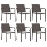 Ensemble à manger de jardin 7 pcs coussins résine tressée acier 