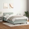 Sommier à lattes de lit et matelas gris clair 120x220cm velours 