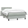 Sommier à lattes de lit et matelas gris clair 120x220cm velours 