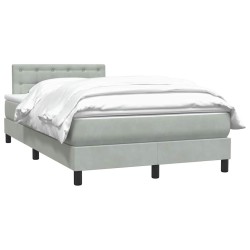 Sommier à lattes de lit et matelas gris clair 120x220cm velours 