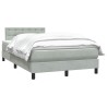 Sommier à lattes de lit et matelas gris clair 120x220cm velours 