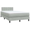 Sommier à lattes de lit et matelas gris clair 120x220cm velours 