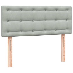 Sommier à lattes de lit et matelas gris clair 120x220cm velours 