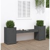 Banc avec jardinières gris 180x36x63 cm bois massif de pin 