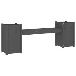 Banc avec jardinières gris 180x36x63 cm bois massif de pin 