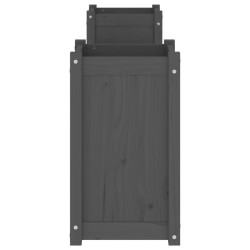 Banc avec jardinières gris 180x36x63 cm bois massif de pin 