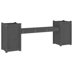 Banc avec jardinières gris 180x36x63 cm bois massif de pin 