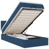 Cadre de lit ottoman avec matelas bleu 80x200 cm tissu 