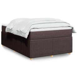 Sommier à lattes de lit et matelas marron foncé 120x190cm tissu 