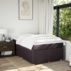 Sommier à lattes de lit et matelas marron foncé 120x190cm tissu 
