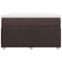Sommier à lattes de lit et matelas marron foncé 120x190cm tissu 